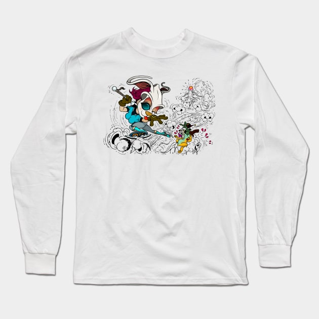 SKATING BLOODY RABBIT 022 Long Sleeve T-Shirt by roombirth